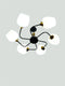 Modern 6-Arm Glass Ceiling Chandelier – Black & Gold - Safqqa Egypt