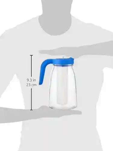 Borgonovo Serving Jug with Freezer Stick, Lid and Filter, 1.5 Liters - Blue & Clear - Safqqa Egypt