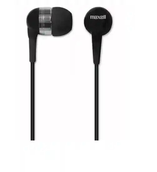 Maxell KX 2507 Stereo Earbuds Headphones with Mic and AUX Plug, Cord Length 1.2 Meters - Black - Safqqa Egypt