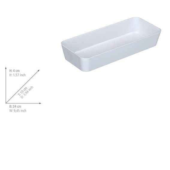 WENKO Shelf Slim, White, 24 X 10 X 4 cm - Safqqa Egypt
