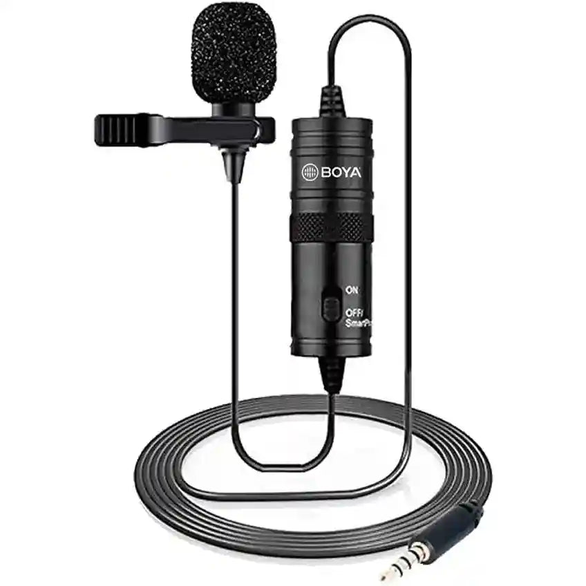 Boya BY-M1 Mic For High-Quality Sound Recording Work with All Smartphones, Cameras, DSLRs, Audio Video Recorders KX 2948 Black - Safqqa Egypt