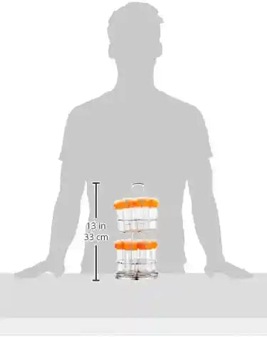 Home International Spices Jar Set, 12 Pieces - Silver and Orange - Safqqa Egypt