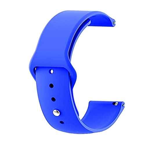 Sport Silicone Band (22mm) for Huawei GT1/ GT2 46mm/Samsung S3 & S4 46mm/Active2 3.45mm/Honor Magic 2 46mm, Blue - Safqqa Egypt