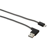 كابل شحن Keendex KX1795 USB 2.0 ذكر إلى Micro 5 Pin 90-Degree Male - 1 متر - أسود وأبيض