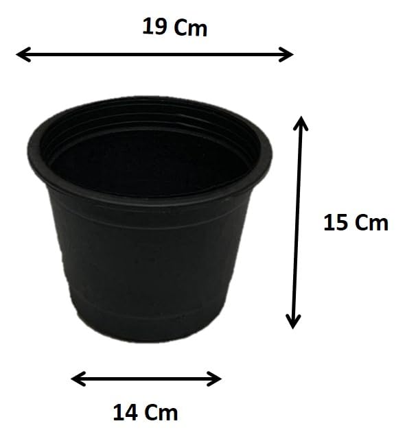 20cm Black Planter - Set of 1 Piece Black plant pots, from Macrame Art Space- No Box - Safqqa Egypt