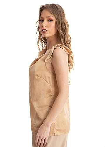 Dalydress Dare Sleeveless Cowl Neck Blouse with Side Slits for Women - Safqqa Egypt