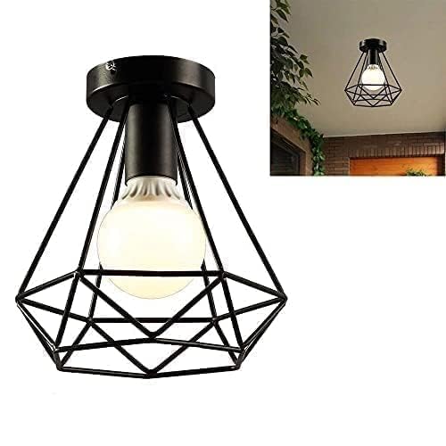 ابليك اضاءة كلاسيكي معدني اسود على شكل ألماسة للسقف من ساين