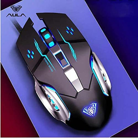 ماوس ماكرو S20 للألعاب بإضاءة ليد من أولا، 3200 نقطة لكل بوصة، USB