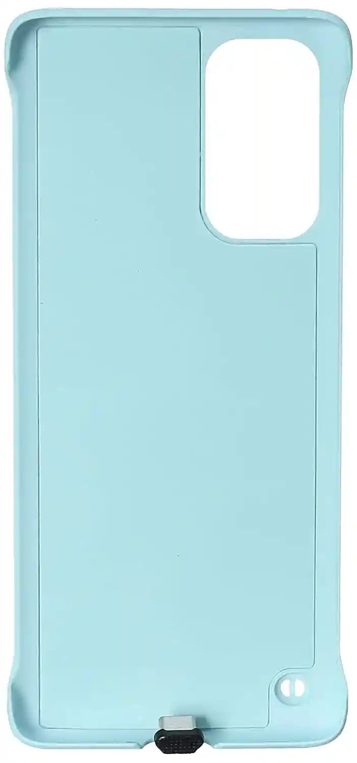 hard back cover with front camera lamp for oppo reno 5 pro mobile phone - light blue - Safqqa Egypt