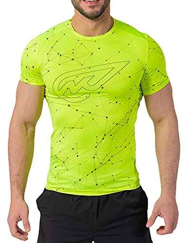 Magma Polyester Printed Short Sleeves Round Neck Sport T-Shirt for Men - Safqqa Egypt