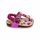 Bellino Flower Embellished Elastic Back Strap Thong Sandals for Girls