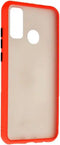 Generic Plastic Hard Back Phone Case With Colored Silicone Edges And Semi Transparent Back For Huawei P smart 2020 6.21 inch - Red Black - Safqqa Egypt