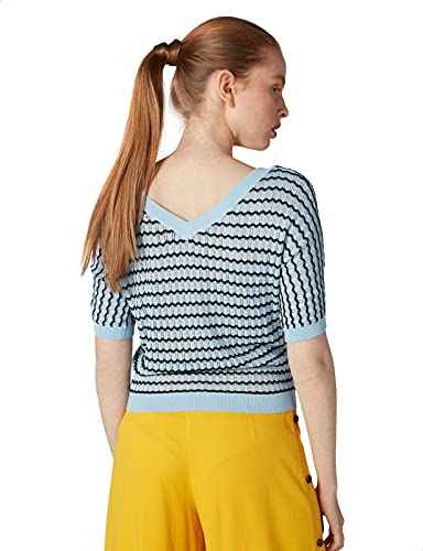 Elle Short Sleeves V-Neck Patterned Top for Women - Safqqa Egypt