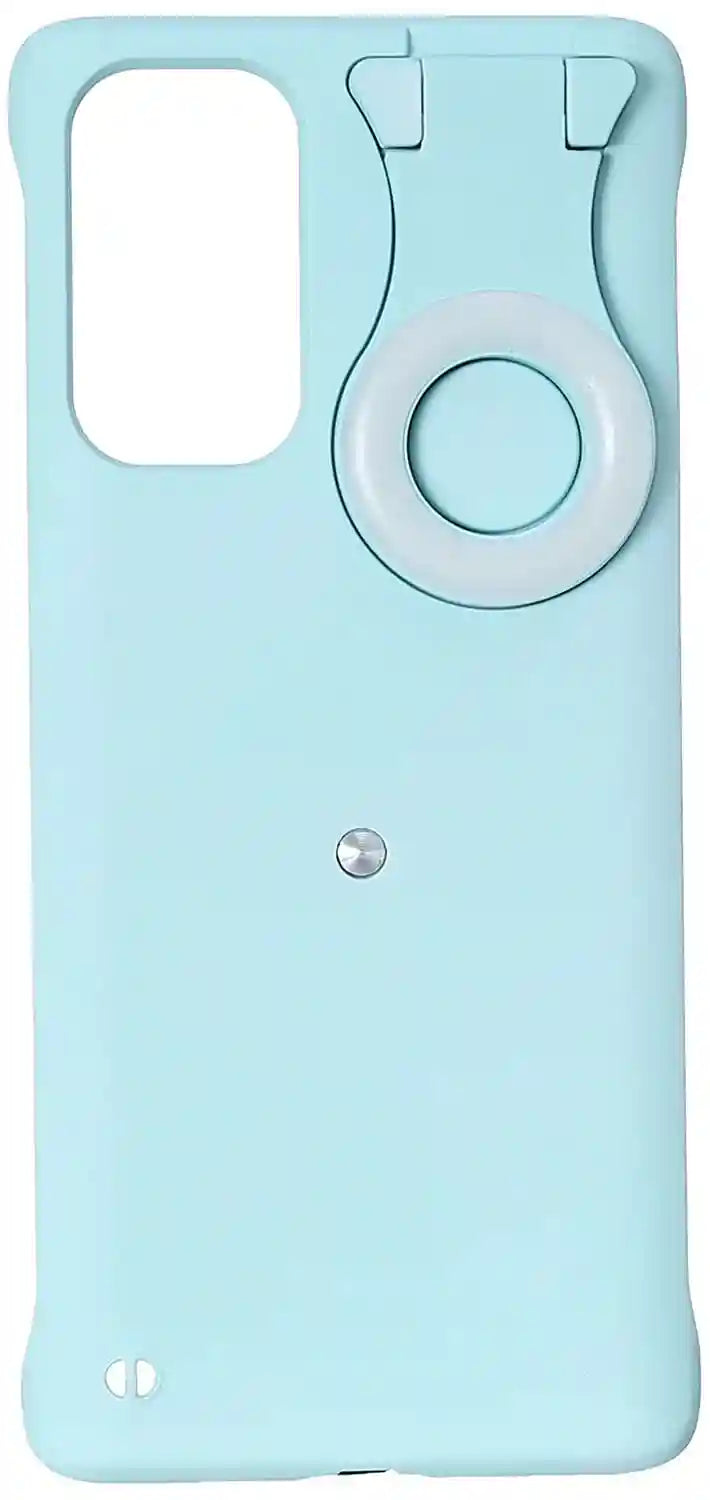 hard back cover with front camera lamp for oppo reno 5 pro mobile phone - light blue - Safqqa Egypt