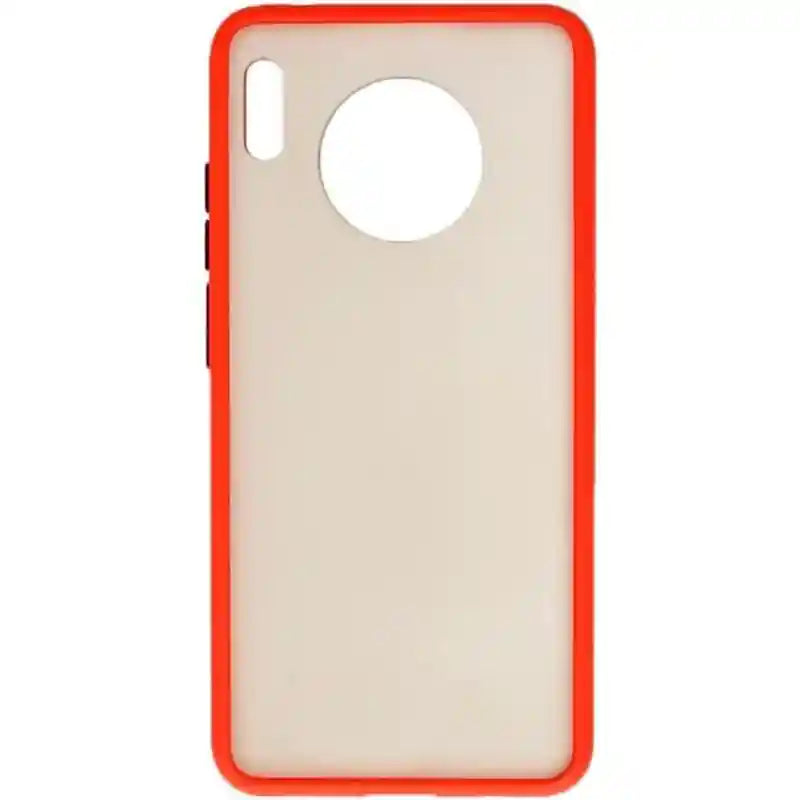 Generic Plastic Hard Back Phone Case With Colored Silicone Edges And Semi Transparent Back For Huawei Mate 30 6.62 inch -Red - Safqqa Egypt