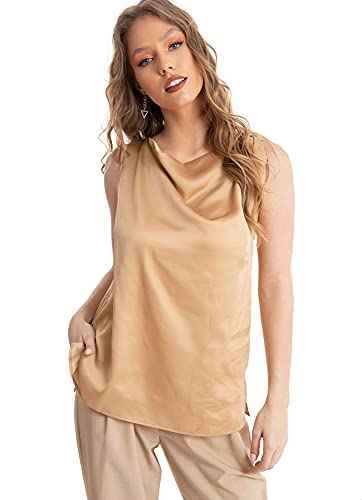 Dalydress Dare Sleeveless Cowl Neck Blouse with Side Slits for Women - Safqqa Egypt