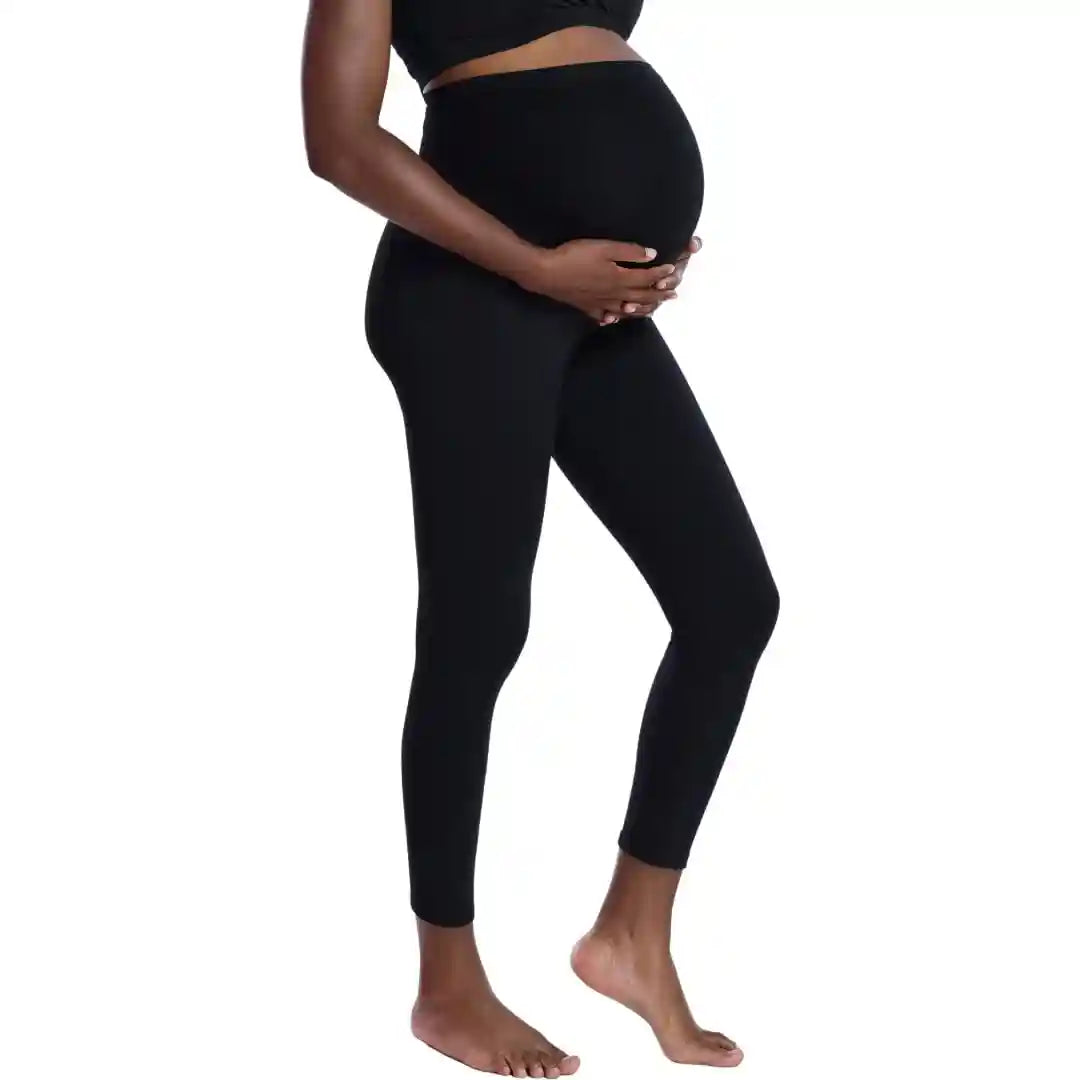 Motherhood MATERNITY womens Essential Stretch Full Length Secret Fit Over the Belly Pregnancy Leggings - Safqqa Egypt