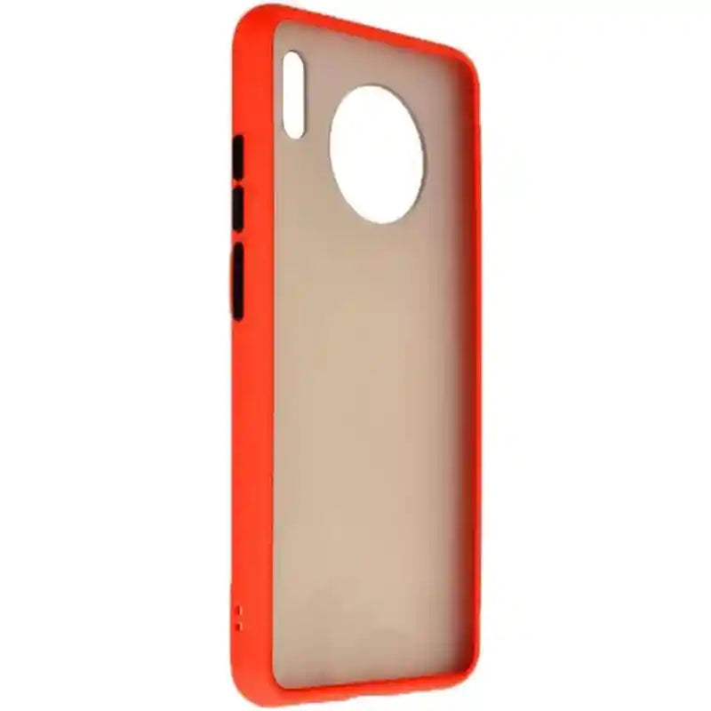 Generic Plastic Hard Back Phone Case With Colored Silicone Edges And Semi Transparent Back For Huawei Mate 30 6.62 inch -Red - Safqqa Egypt
