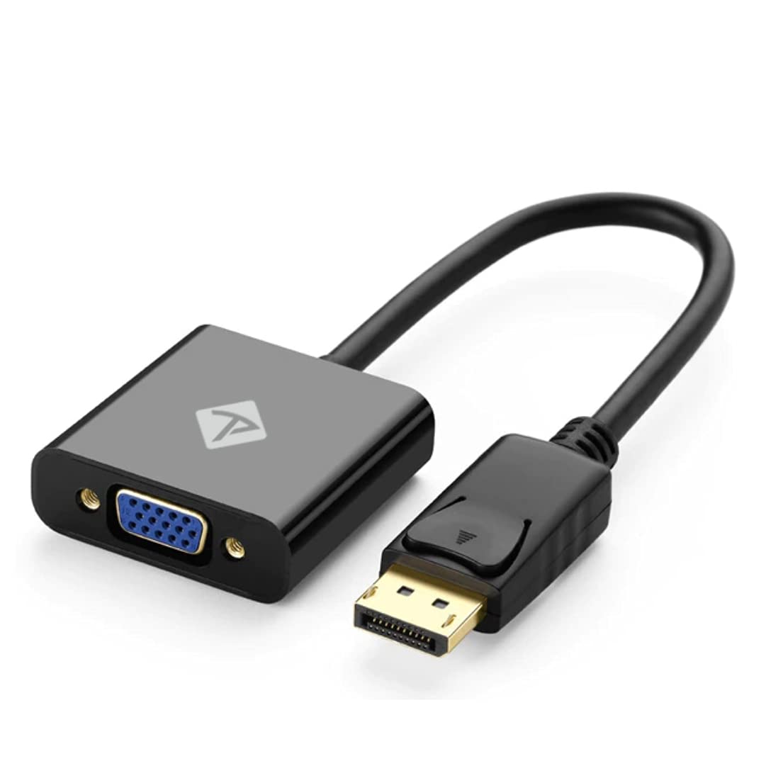 TP-TECH DP (DisplayPort) to VGA Adapter Male to Female 1080P, Compatible with Computer, Desktop, Laptop, PC, Monitor, Projector, HDTV - Safqqa Egypt