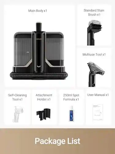 Dreame N10 Spot Cleaner, 12000Pa Suction with Penetrative Spray Carpet Cleaner, 60°C Hot Water Stain Removal, Self-Cleaning Hose, Lightweight Multi-Surface Cleaning with Stain Tools,-Have Scratches - Safqqa Egypt