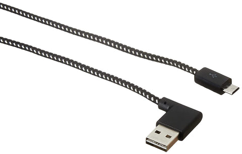 كابل شحن Keendex KX1795 USB 2.0 ذكر إلى Micro 5 Pin 90-Degree Male - 1 متر - أسود وأبيض
