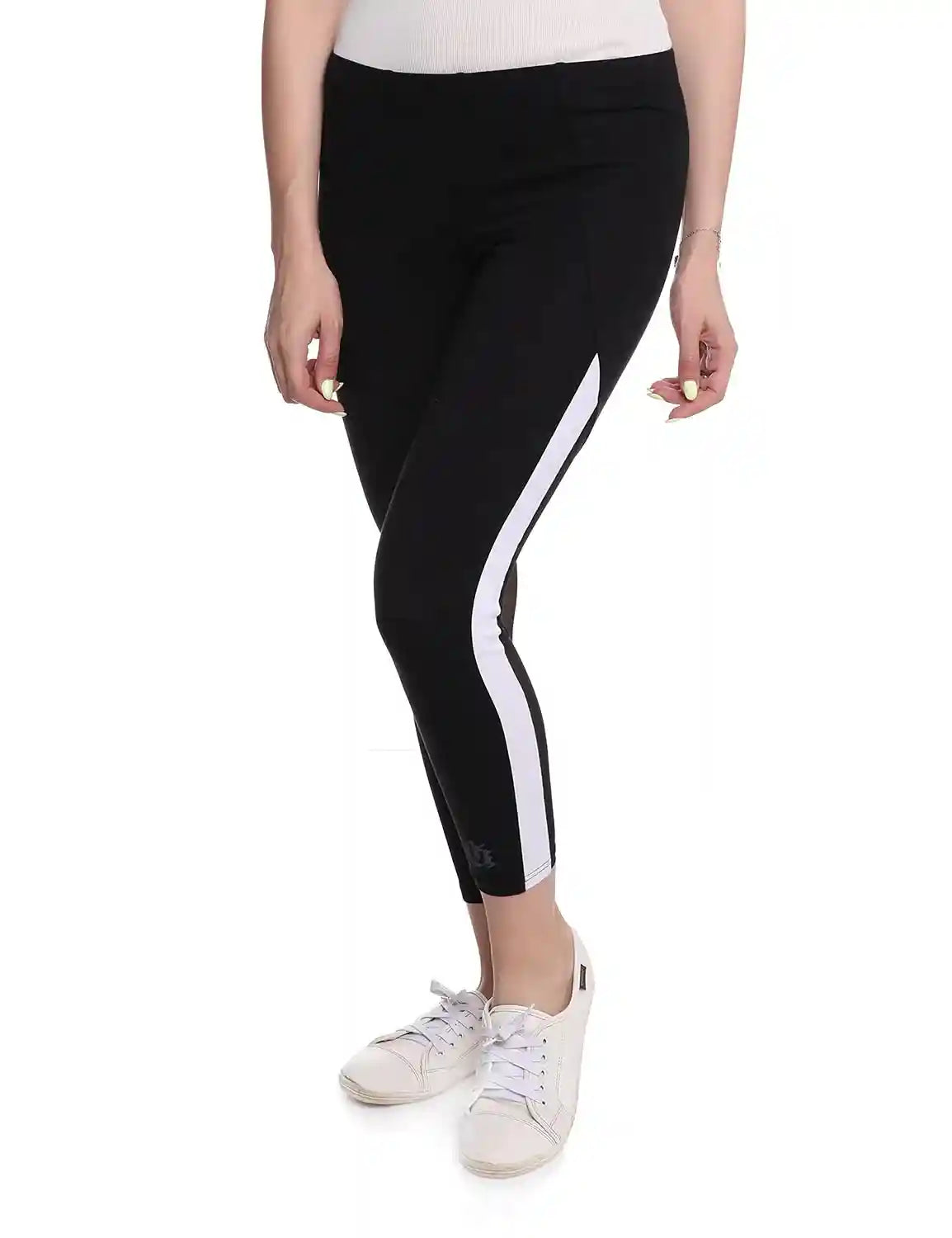 U Athleisure ankle Length Side-Stripe Sheer Panel Training Tights for Women - Safqqa Egypt