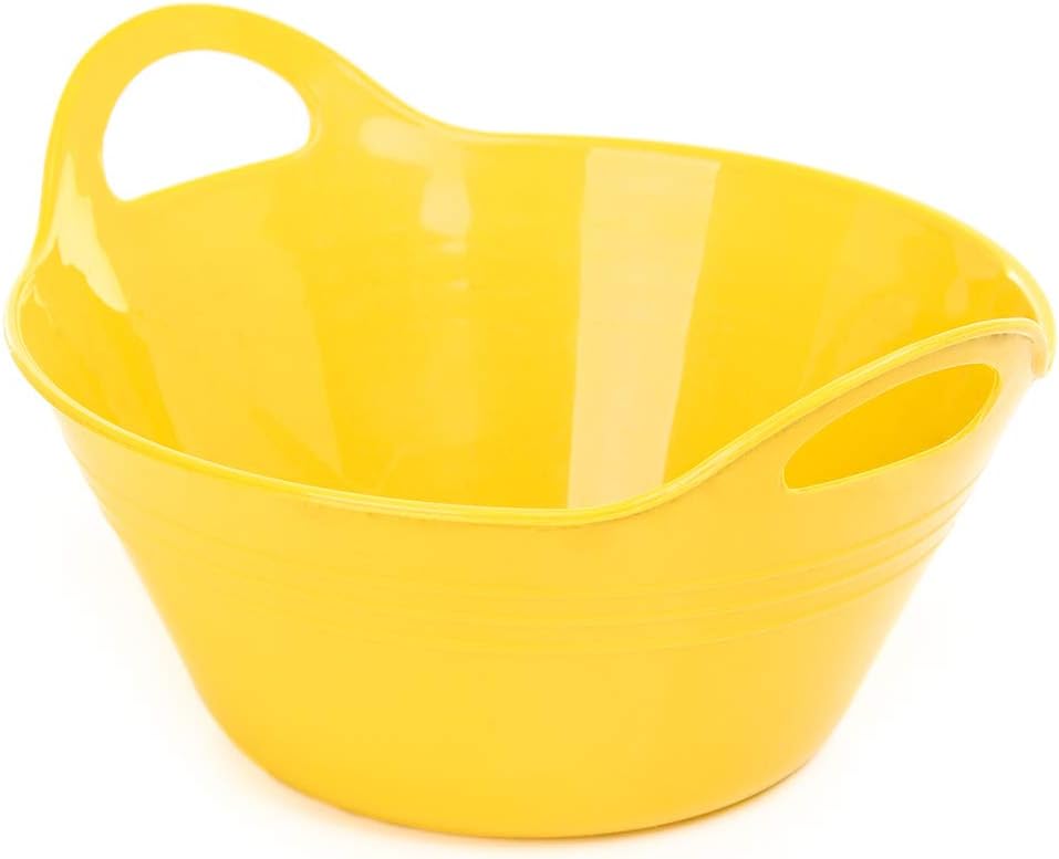 أوعية بلاستيكية بمقابض من Mintra Home (سعة 1.8 لتر – طقم من قطعتين باللون الأصفر) عملية وأنيقة لمطبخك. مصنوعة من بلاستيك متين وخالٍ من مادة الـ BPA، وتتميز بمقابض جانبية لسهولة الحمل والاستخدام