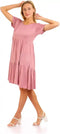 JAMILA Women Round Short Sleeves Tiered Dress DRESS - Safqqa Egypt