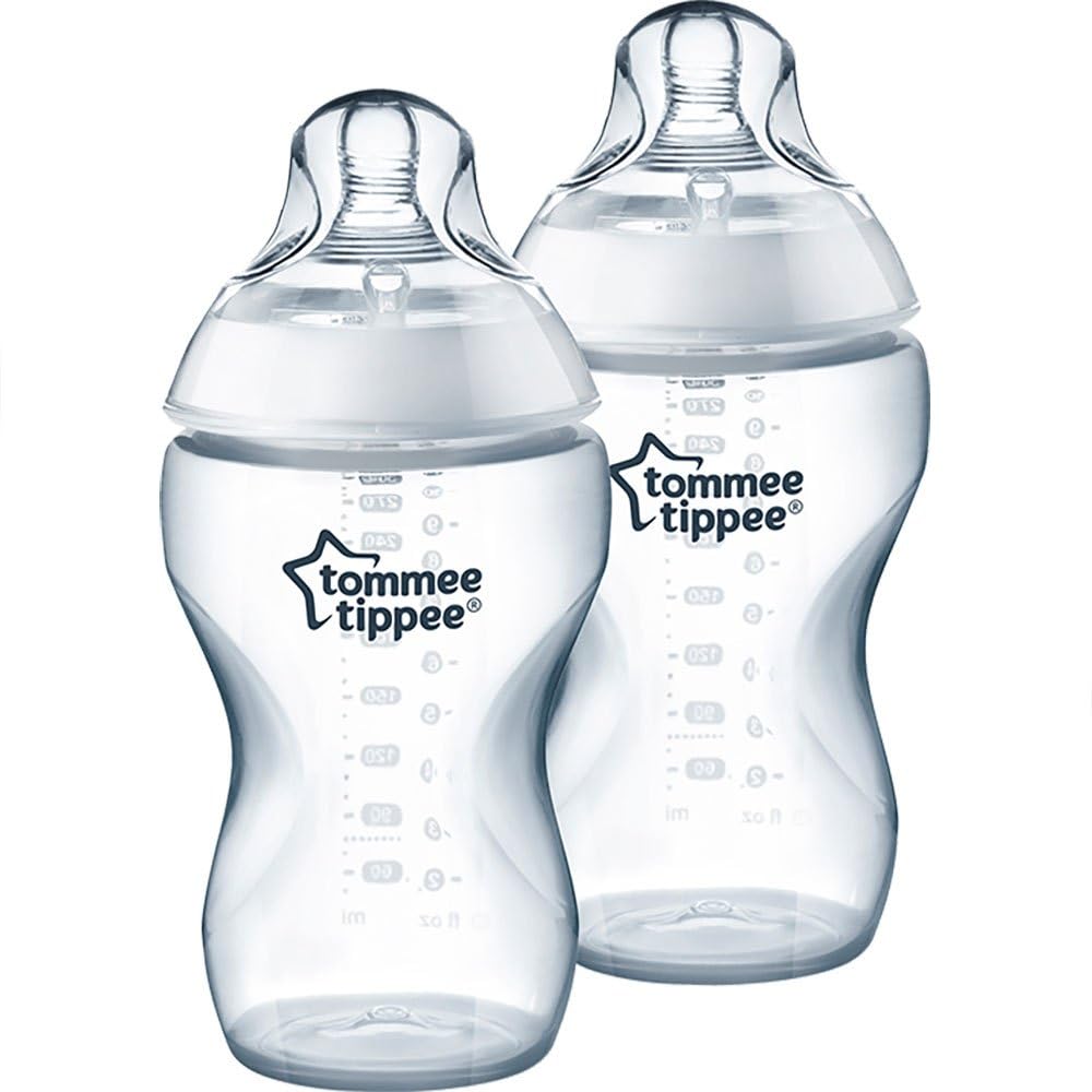 Tommee Tippee Natural Start Baby Bottles 340ml – 2-Pack Anti-Colic Feeding Bottles for Newborns & Infants – Soft Silicone Breast-Like Teat, Easy Latch, Milk Bottle for Babies – BPA-Free