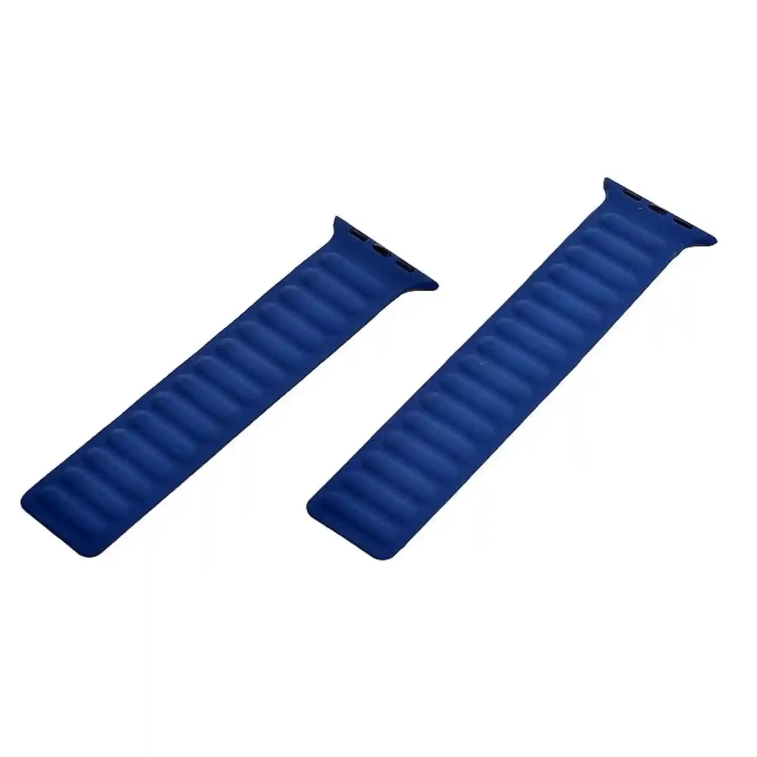 Generic Silicone Two Faced Magnetic Clasp Adjustable Watch Strap With Modern Design For Unisex Compatible With Smart Watches 38/40/41 MM - Havan Blue - Safqqa Egypt