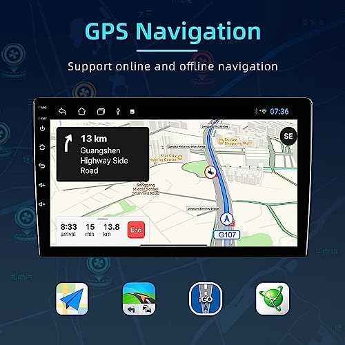 10.1" Android Car Stereo – 4GB RAM + 64GB ROM | CarPlay | IPS Touch | DSP | Bluetooth | WiFi | USB | Backup Camera (Without Box) - Safqqa Egypt