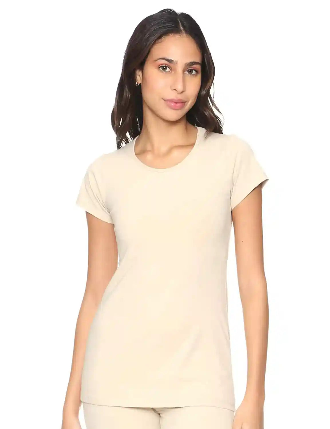 Carina Short Sleeves Round-Neck Solid Undershirt for Women - Safqqa Egypt