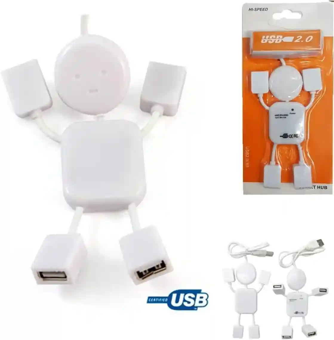 Keendex KX 3009 High Speed Mini 4 Port USB 2.0 Hub/Adapter - White - Safqqa Egypt