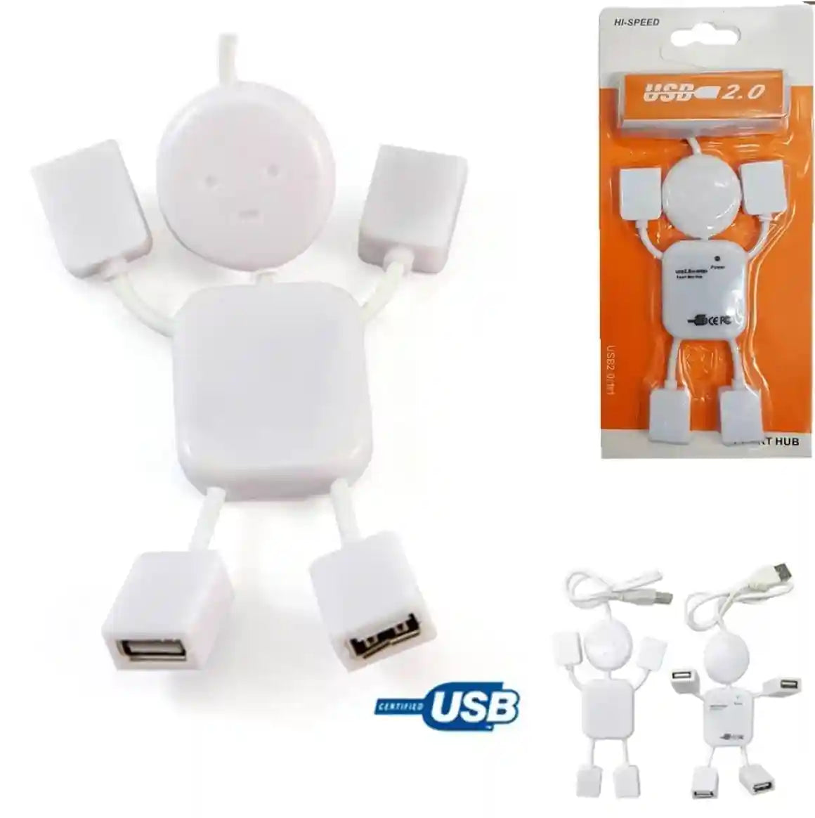 Keendex KX 3009 High Speed Mini 4 Port USB 2.0 Hub/Adapter - White - Safqqa Egypt