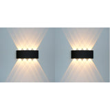 مصباح حائط LED حديث مثبت لأعلى وأسفل، ضوء 3000 كلفن، أسود (8 واط، قطعتان) - صندوق تالف