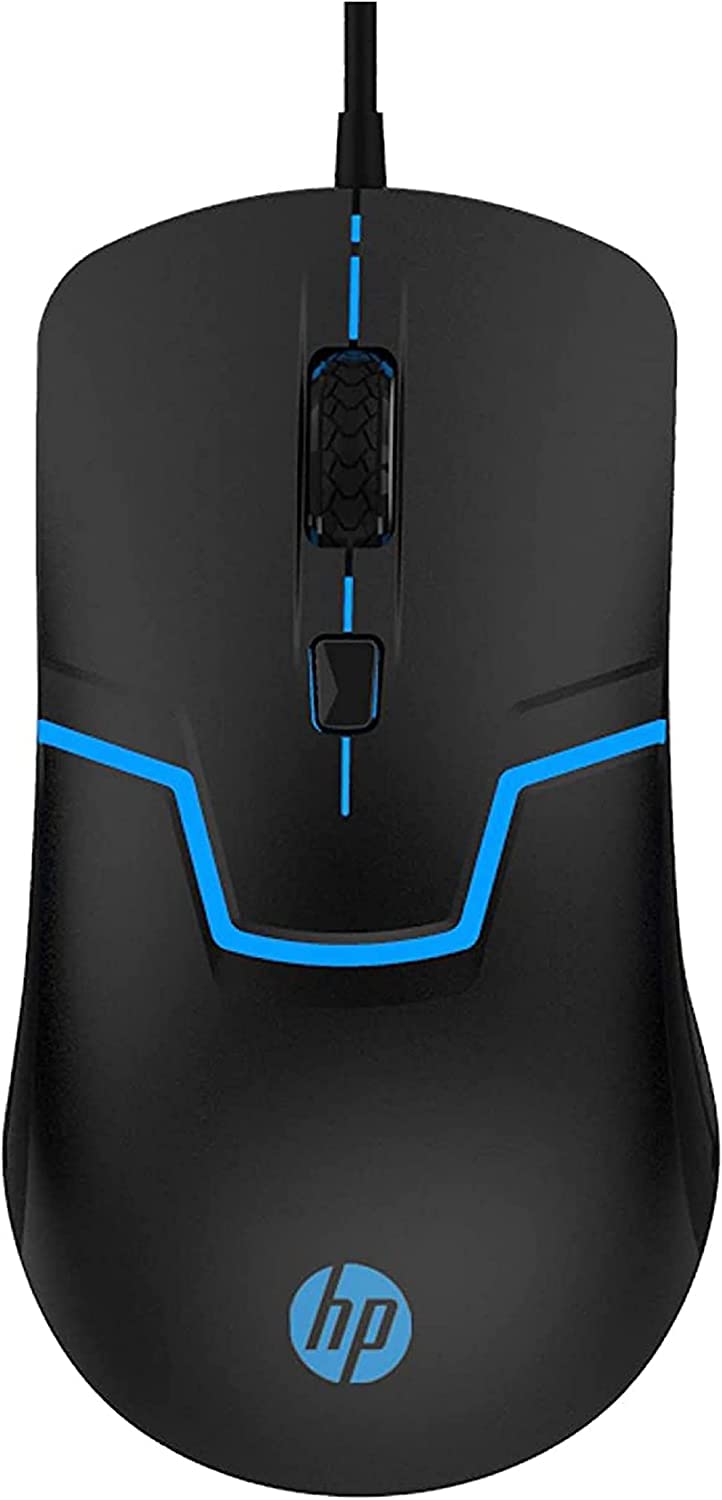 HP Wired Gaming Mouse with 7 Color LED Light and DPI Control - M100, Black