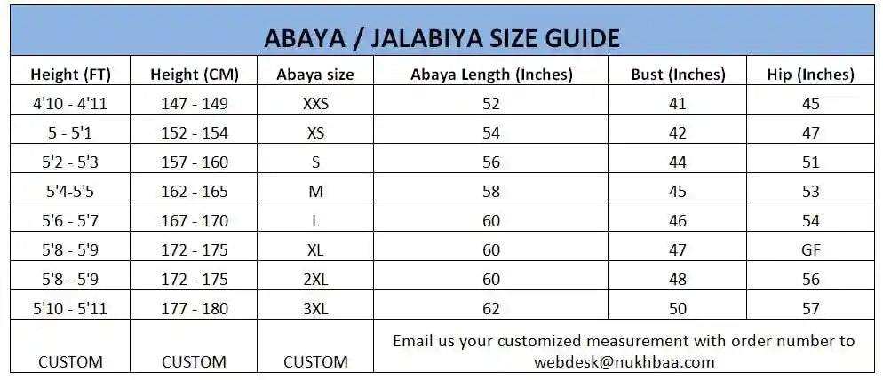 Nukhbaa Womens Premium Abaya Made With Fine Fabric, Comes With Matching Hijab AJ64A Hijab - Safqqa Egypt
