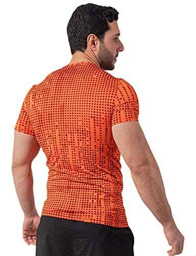 Magma Polyester Printed Round Neck Short Sleeves Sport T-Shirt for Men - Safqqa Egypt