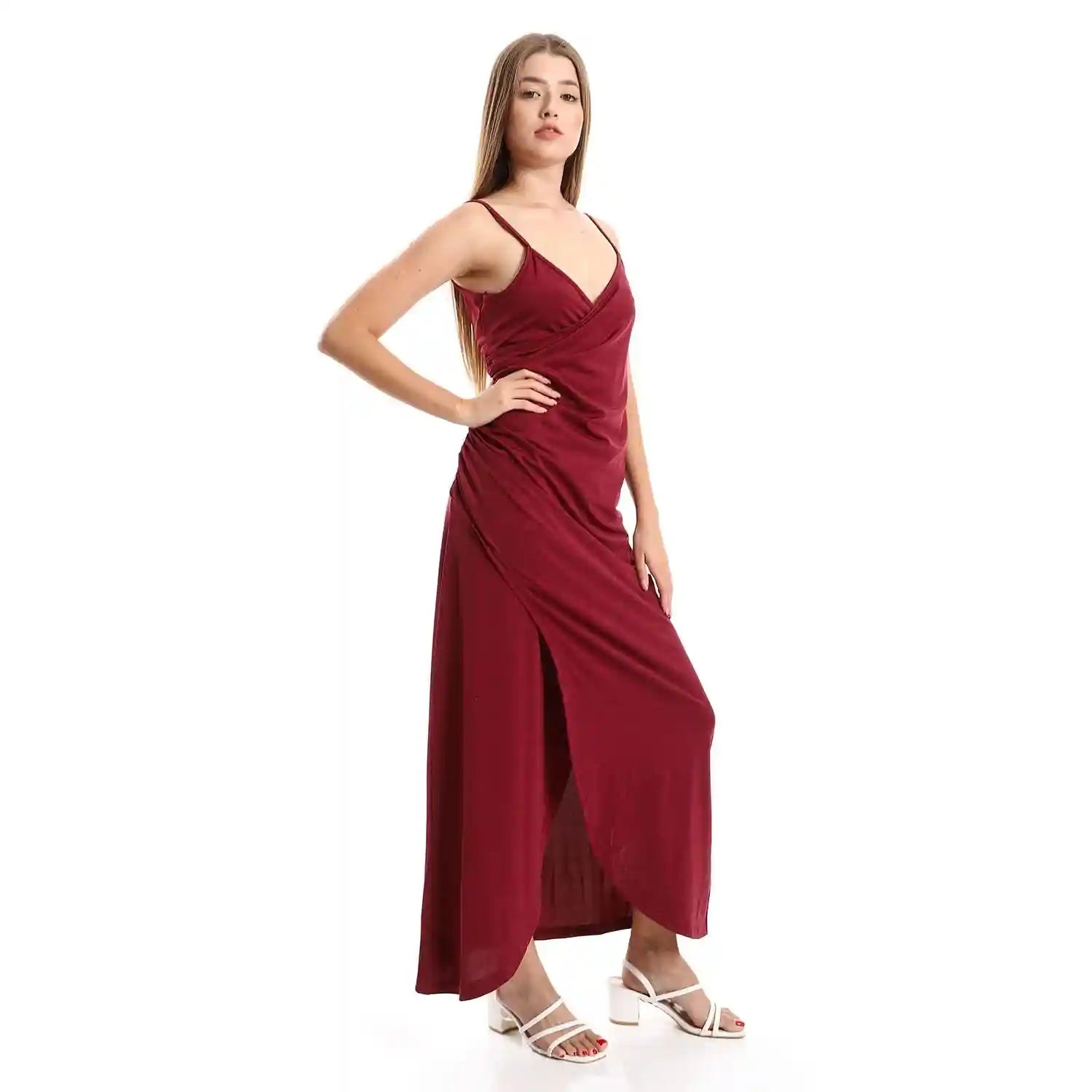 JAMILA Women Casual Dress With Drape And Side Slit DRESS - Safqqa Egypt