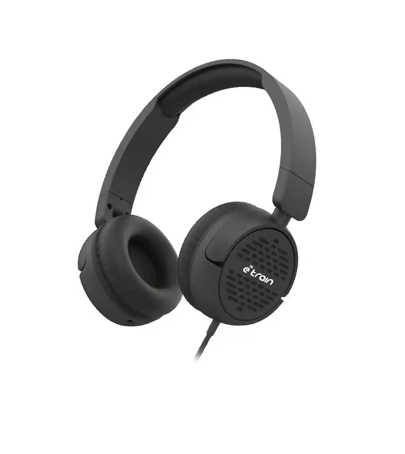 Etrain Wired Stereo Foldable Headphone with MIC, 1.5M Black - Safqqa Egypt