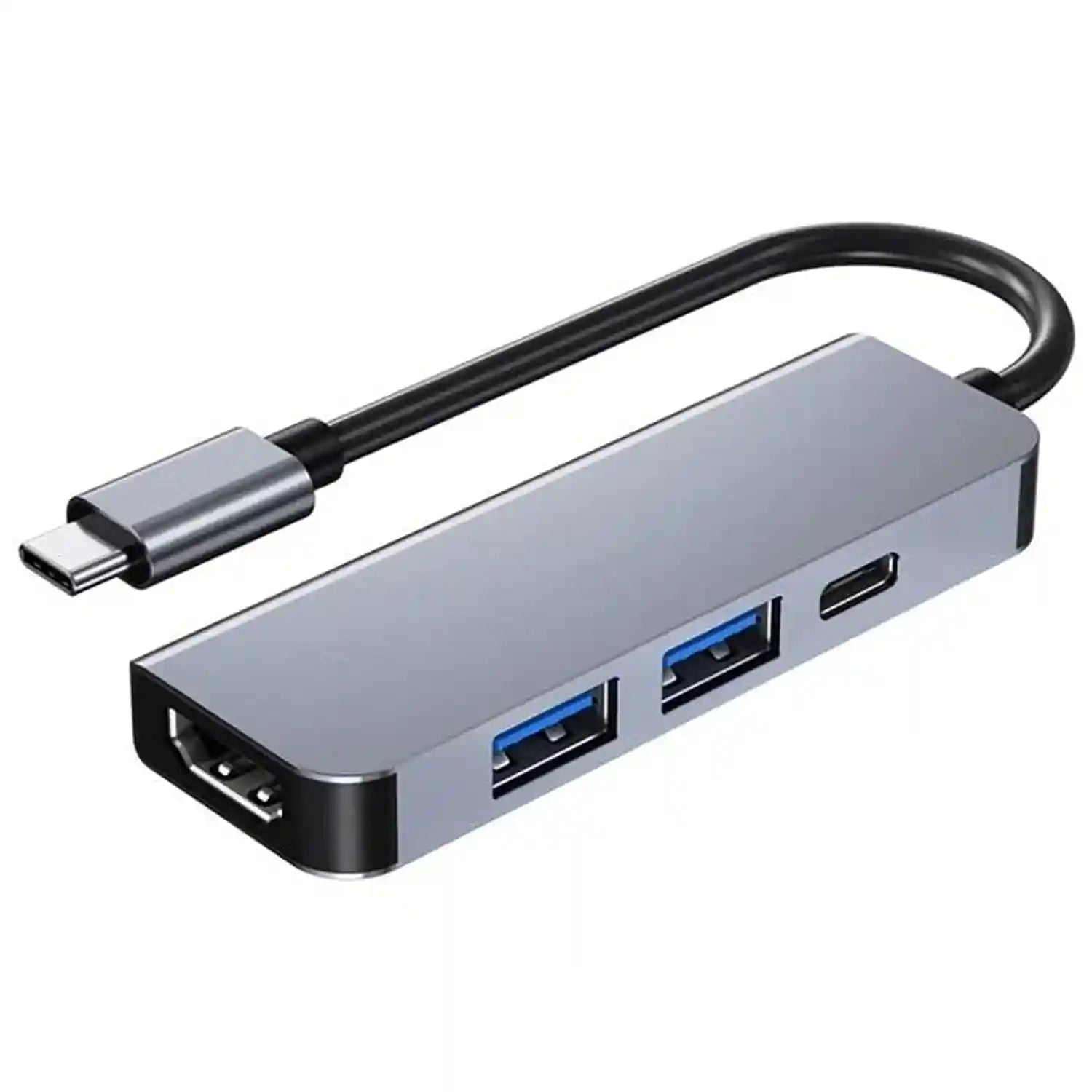 Keendex kx 2454 hub type-c 4 in 1 (hdmi 4k - usb 3.0 - usb 3.0 - pd type-c charger)- gray - Safqqa Egypt