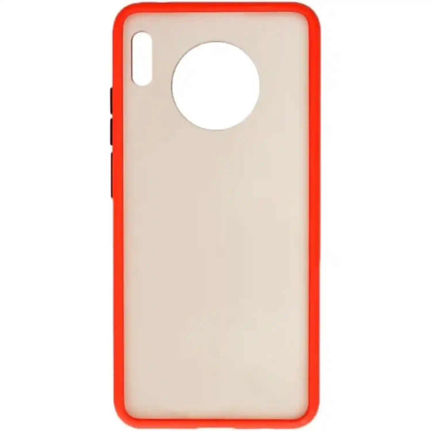 Generic Plastic Hard Back Phone Case With Colored Silicone Edges And Semi Transparent Back For Huawei Mate 30 6.62 inch -Red - Safqqa Egypt