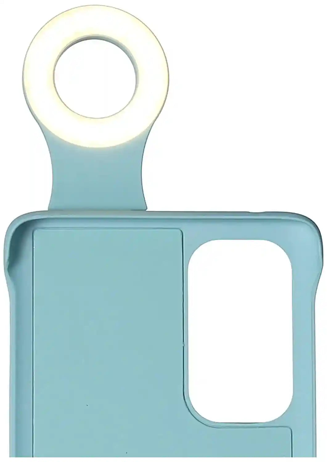 hard back cover with front camera lamp for oppo reno 5 pro mobile phone - light blue - Safqqa Egypt