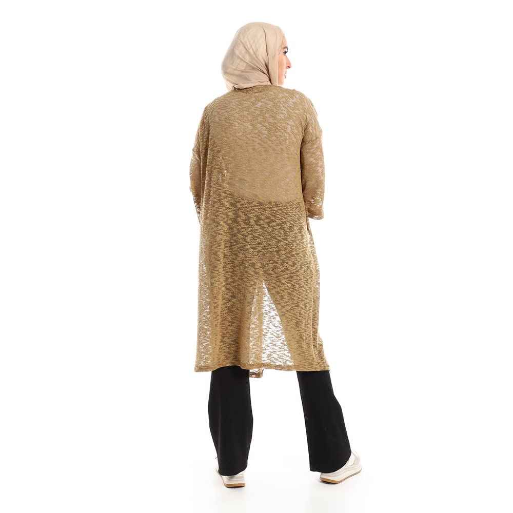 JAMILA Women Open Neckline Loose Cardigan OUTERWEAR - Safqqa Egypt