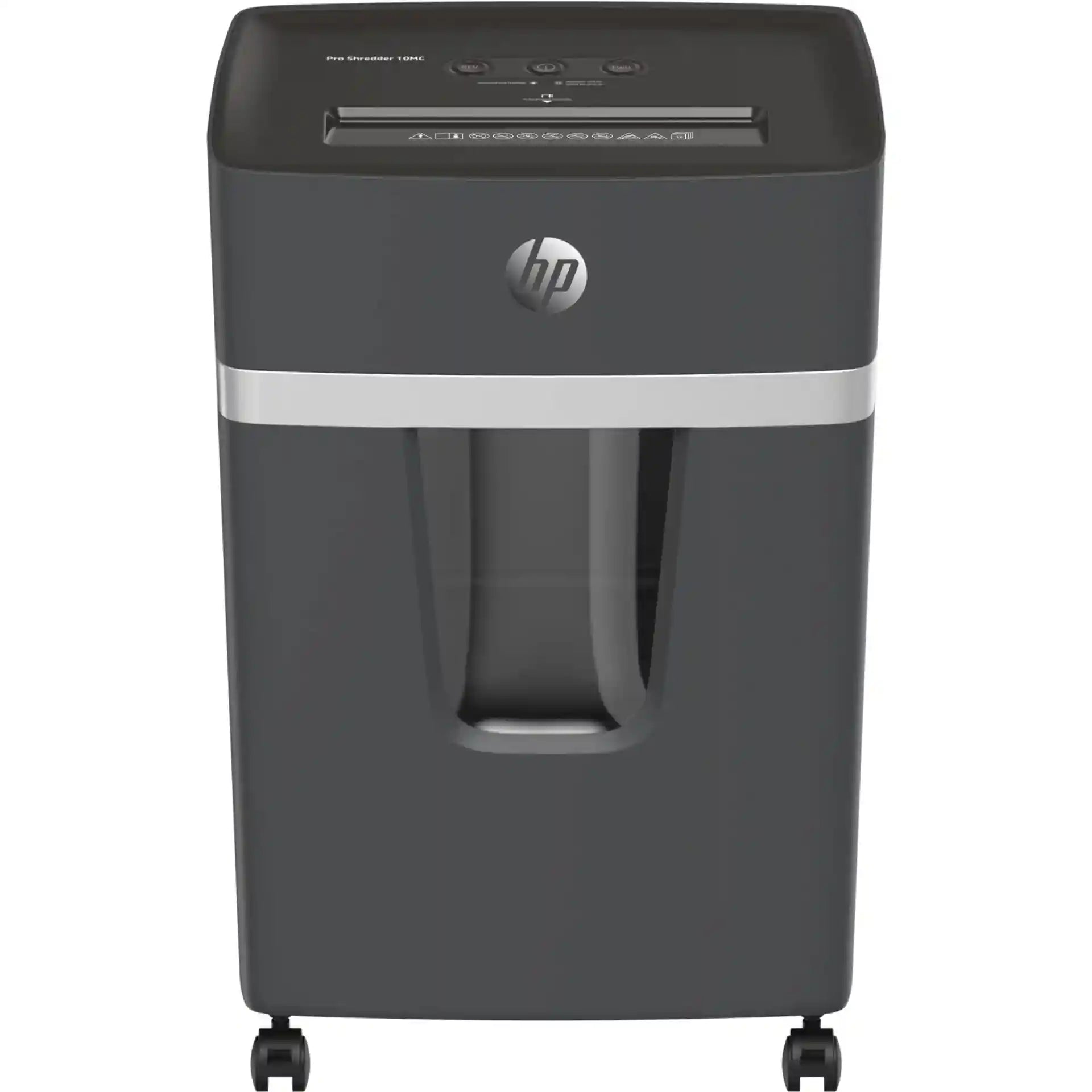 HP Pro Shredder 10MC document shredder (security level 5, micro cut 2x15mm, up to 10 sheets 80g/m², 55dB)-Have Scratches - Safqqa Egypt