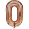 بالون فويل كبير على شكل رقم صفر يمكن ملؤه بالهواء أو الهيليوم من مواد عالية الجودة مصنوعة خصيصا لتزيين حفلات أعياد الميلاد 82 × 72 سم - ذهبي وردي