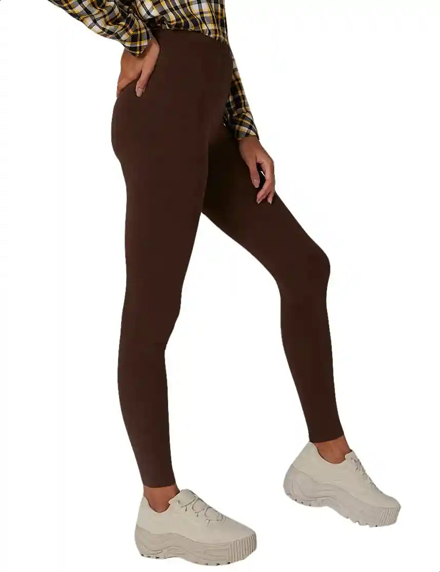 Splash Plain High-Waist Elastic Waist Leggings for Women - Safqqa Egypt