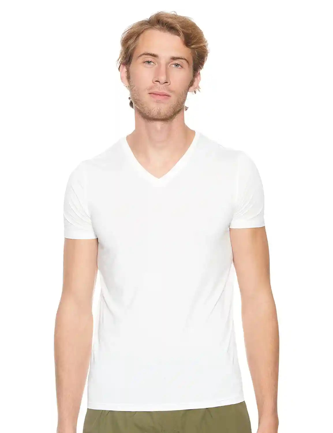 Magma V-Neck Back-Logo Solid Slim-Fit Sports T-Shirt for Men - Safqqa Egypt