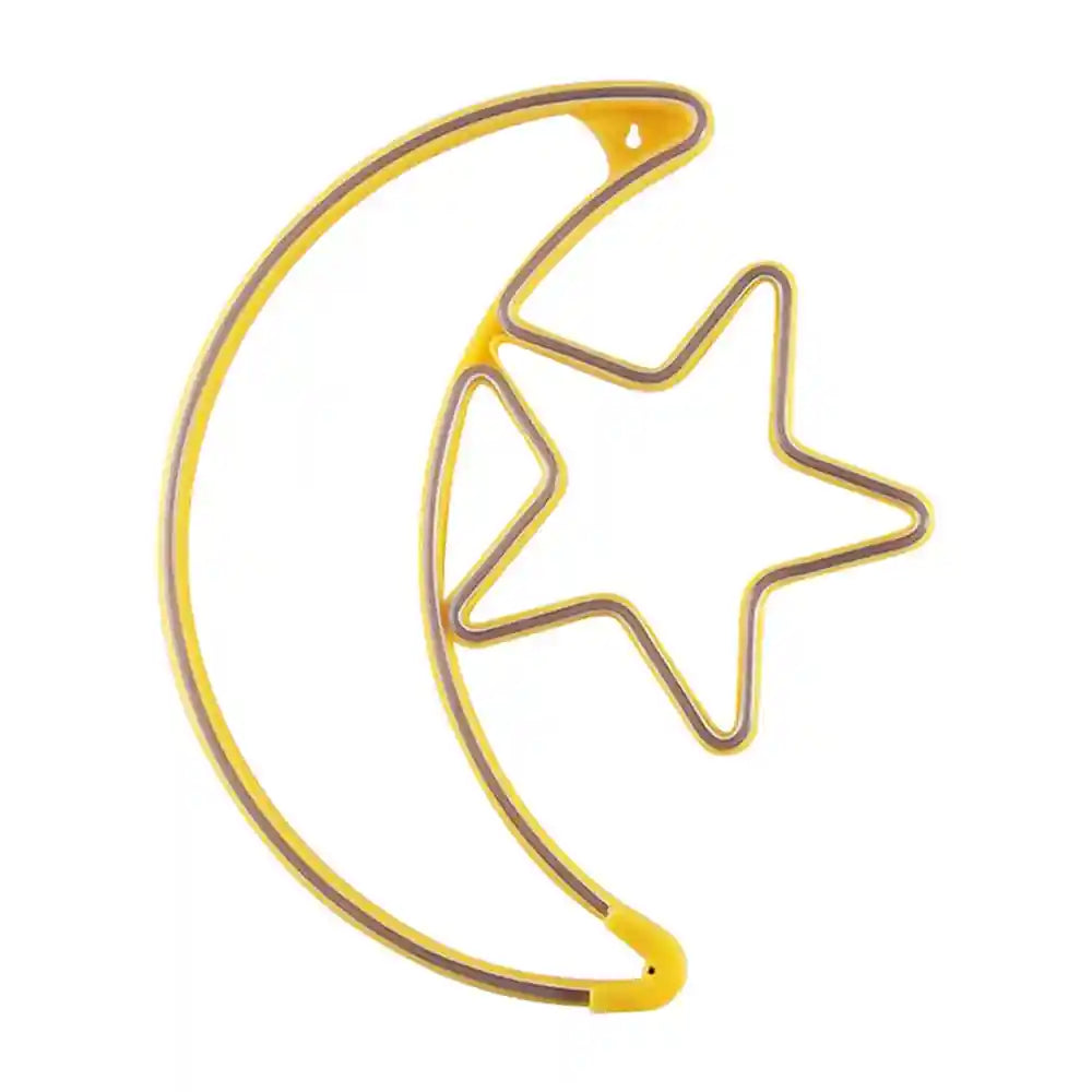 HILALFUL Moon Star Medium | Suitable for Living Room, Bedroom and Outdoor | Perfect Festive Gift for Home Decoration in Ramadan, Eid, Birthdays, Weddings, Housewarming | 1.5 m Cable - Safqqa Egypt