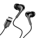 Hoco M91 - سماعات أذن سلكية من النوع C مع ميكروفون (الطول: 1.2 متر، القابس: النوع C)، متوافقة مع أجهزة Hawei وXiaomi وOnePlus - أسود سيراميك